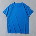 thumbnail image 2 of Pisexur T Shirts for Man , Hommes Couleur Unie Mode Décontractée Ventilée Col Rond Exercice Manches Courtes Haut Bleu, G Chemises de Golf Hommes & Chemises Hommes, 2 of 4