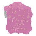 thumbnail image 1 of Inkdotpot Real Rose Gold Foil Bracket Shape Paper Hang Tags Merry Christmas & Happy Text Favor Tags Pack Of 50, 1 of 1