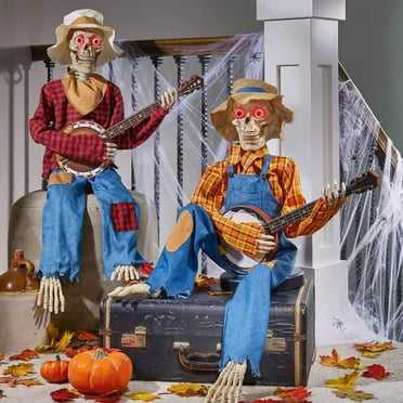 Funny Animated Dueling Banjo Skeletons  Halloween Animated Banjo Skeletons  Animated Halloween Decorations