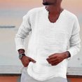 thumbnail image 2 of Yuyuzo Long Sleeve Shirts for Men Spring Fall Loose Casual V Neck Lightweight Solid Color Tee Tops, 2 of 6
