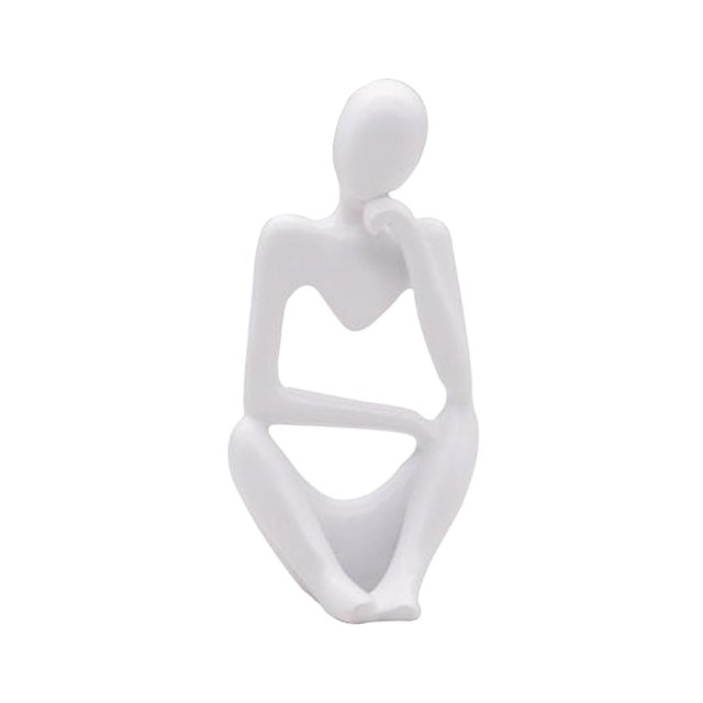 GUOOL Abstrait Sculpture Fait Main Résine Pensée Homme Maison r Ative Figure Main Blanc Gauche