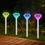Suncoda Lumière solaire, lumières solaires à l'extérieur , Résistant à l ́eau, LED Éclairage Solar Powered Outdoor Lights Solar Garden Lights for Patio Yard (4Pack)