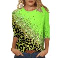 thumbnail image 2 of Hauts pour Femmes T-shirt Ample Imprimé de Mode pour Femmes Blouse à Manches 3/4 Col Rond Hauts Décontractés Hauts pour Femmes Manches 3/4 en Liquidation, 2 of 4
