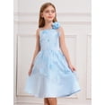 thumbnail image 4 of Jhaoyu Robe de Demoiselle d'Honneur pour Enfants, Satin Brodé, Concours, Bal, Fête Formelle, Tulle, Tutu, Robe de Bal, Bleu Pâle 12, 4 of 7