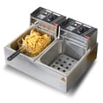thumbnail image 1 of KFFKFF Commercial Electric Deep Fryer, 24L Large Capacity Electric Countertop Fryer with Dual Removable Basket, 3000W Stainless Steel Dual Deep Fryer for Kitchen, Restaurant and Commercial Use, Silver, 1 of 9