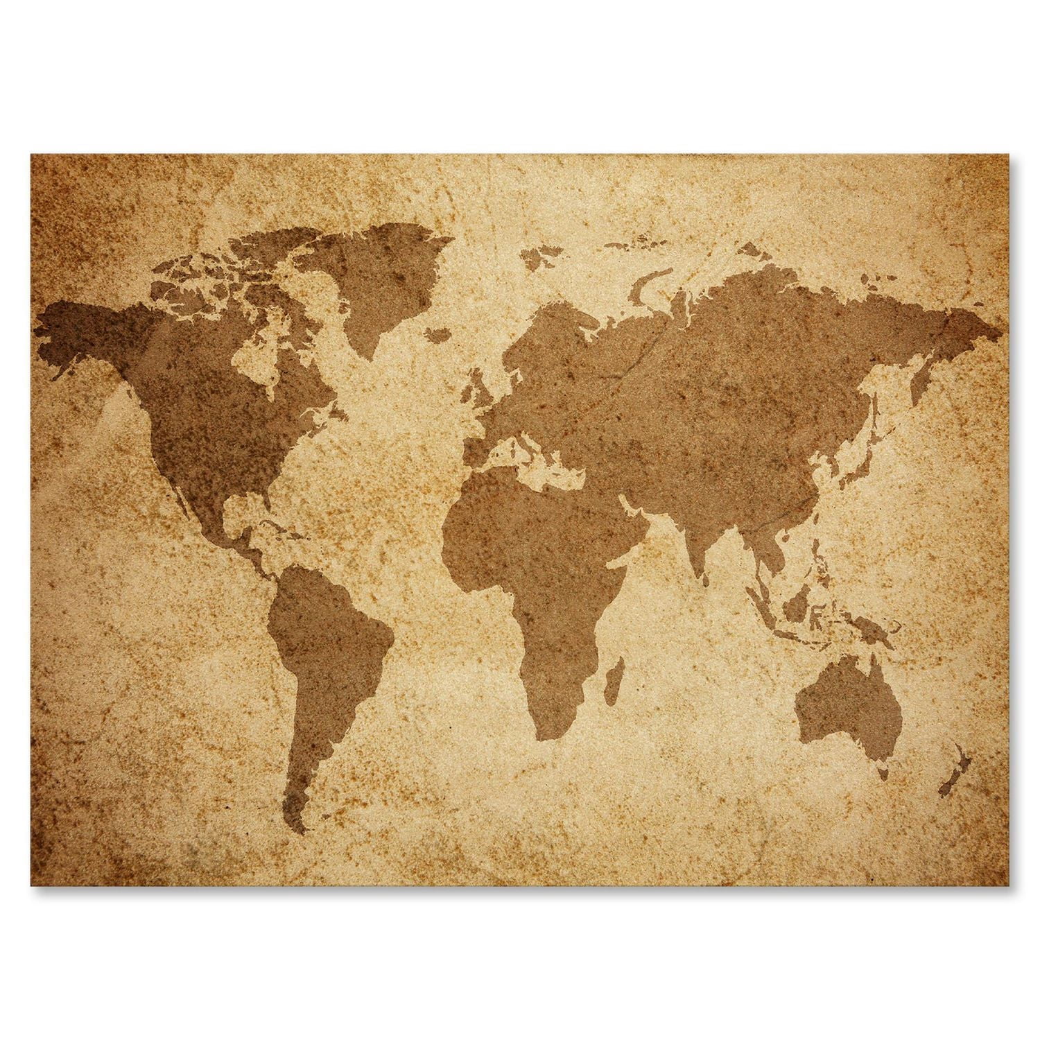 Designart Ancient Map of The World V Canvas Wall Art