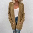 thumbnail image 4 of Cardigans pour Femmes à devant Ouvert, Manches Longues, Manteau en Tricot Torsadé avec Poches, Cardigans pour Femmes, 4 of 6