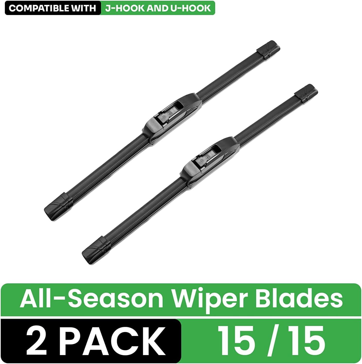 Labymos 2 Pack Wiper Blades 15 Inch All-Seasons Automotive Replacement Windshield Wiper Blades For My