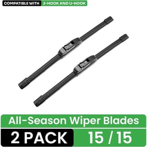 Labymos 2 Pack Wiper Blades 15 Inch All-Seasons Automotive Replacement Windshield Wiper Blades For My