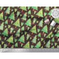 thumbnail image 3 of Soimoi Brown polyester Crepe Fabric Text & Christmas Tree Fabric Prints By Yard 42 Inch Wide, 3 of 5