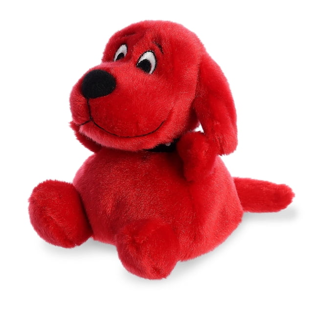 Aurora - Clifford - Palm Pals - 5" Clifford plush toy in a vibrant red color. This 5-inch stuffed animal features a soft polyester material with a fluffy texture, bean pellets for stability, and a charming design inspired by the beloved entertainment character. Suitable for all ages.