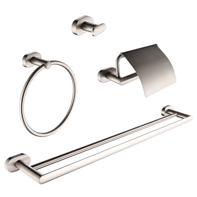 Ancona Aria Series 4-piece Bathroom Accessory Set in Brushed Nickel