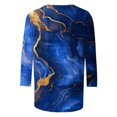 thumbnail image 4 of UPPADA Blouses pour Femmes Grande Taille à Manches 3/4, T-Shirts à Imprimé Floral Teintable, Chemises Décontractées Tendance à Col Rond, Chandails Confortables à Enfiler, Hauts Blouses Mignons d'Été, Hauts pour Femmes à Manches 3/4, Économie, 4 of 5