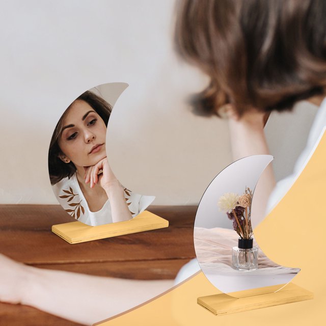 Clearance! Fashion Irregular Acrylic Mirror Desktop Desktop Makeup Mirror Sale Items Deal ofthe Day #69
