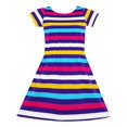 thumbnail image 1 of Robe Fille Rayée Colorée en Coton Extensible Robe d'Été Scolaire 4 Ans, 1 of 4