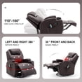 thumbnail image 3 of YSICK Swivel Rocker Recliner Chair with Massage PU Leather for Living Room,Brown, 3 of 7
