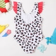 thumbnail image 3 of Sunnyoo Maillot une Pièce pour Grandes Filles, Léopard, à Volants, Maillot de Bain UPF 50+, 3 of 6