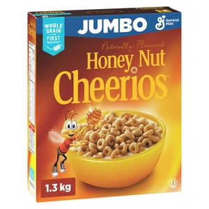 Honey Nut Cheerios Breakfast Cereal, Jumbo Size, Whole Grains