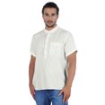 thumbnail image 1 of Atasi Short Kurta Mandarin Collar Tee Solid Short Sleeve Henley Shirt With Pocket, 1 of 7