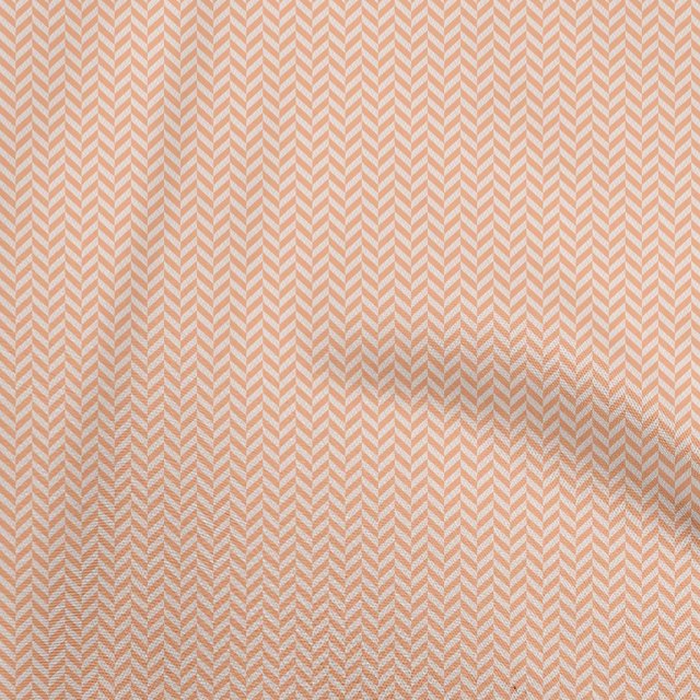 oneOone Cotton Silk Peach Fabric Chevron Craft Projects Decor Fabric Printed By The Yard 42 Inch Wide