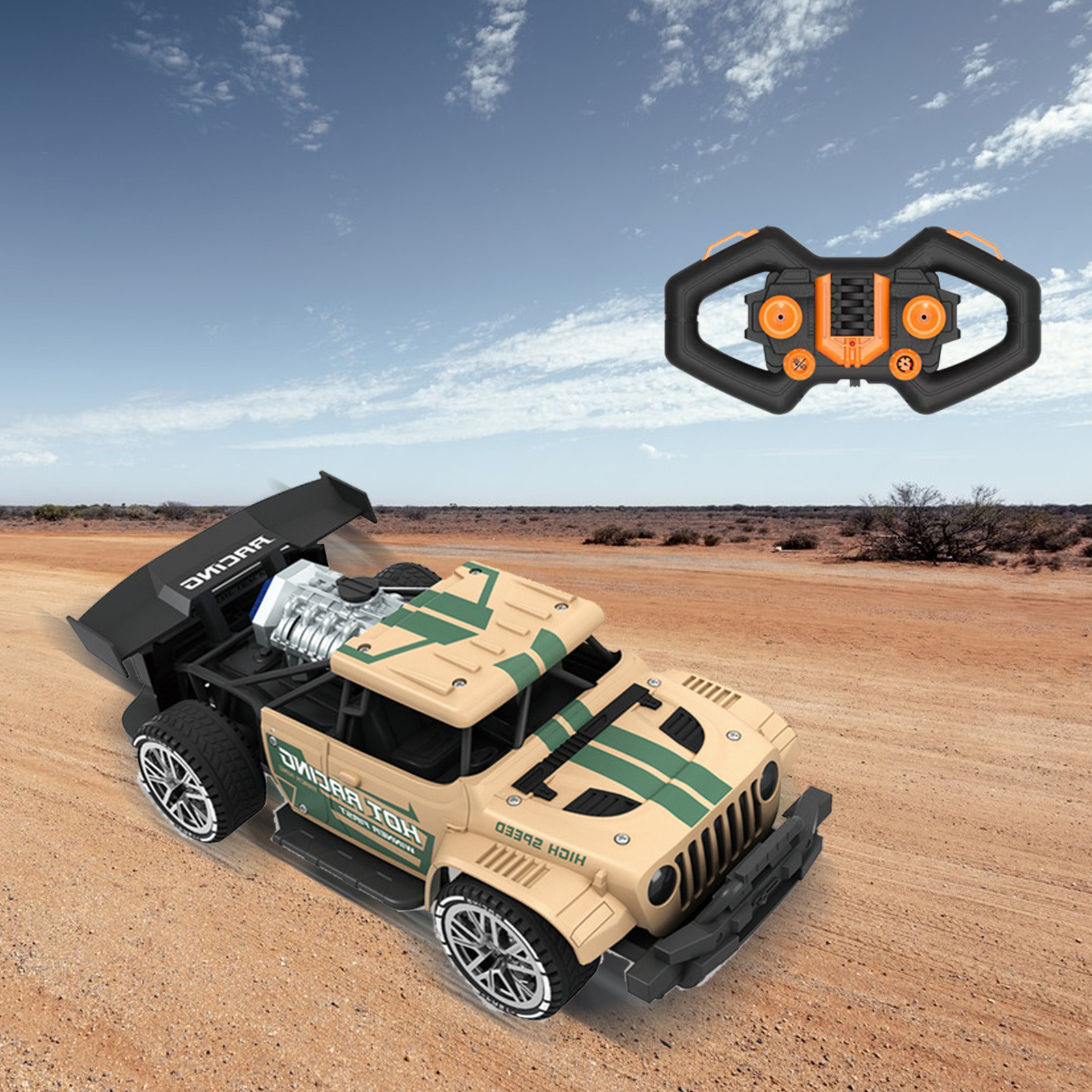 EGNMCR Car Model 6-Channel 2.4G Remote Control Car For Kids High Speed Race Drift RC Cars Toy With LED Spray Adju-stable Speed Kids Outdoor Toys For Boys Girls Gift RC Vehicle for Kids