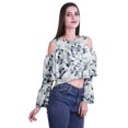 thumbnail image 3 of Moomaya Plus Size Cold Shoulder Top Printed Ladies Tops Blouses Women Party Tops, 3 of 4