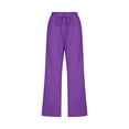 thumbnail image 4 of Timegard Womens Cotton Linen Pants Capris Drawstring Casual Solid Color Cropped Trousers with Pockets, 4 of 5