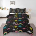 thumbnail image 1 of Erosebridal Kids Rainbow Sun Cloud Bedding Todder Comforter Set, Cute Hand Drawn Down Comforter, Reversible 2 Pieces, 1 of 8