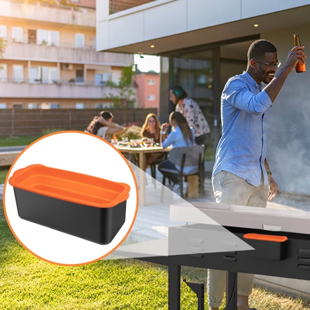 Plateaux de Cuisson et Plateaux Produit Doublures de Tasse à Graisse en Silicone Réutilisables Attrape-Graisse et Huile Plaque de Cuisson Poêles Durables Pièces de Rechange pour Gril BBQ Extérieur