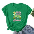 thumbnail image 1 of EGNMCR Chemise de Pâques pour Femmes Chemises Imprimées Manches Courtes Décontractées Col Rond T-Shirts pour Femmes, 1 of 3