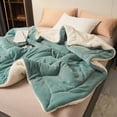 thumbnail image 1 of HOARBOEG Double Layer Thickened Fleece Blanket,Solid Multifunctional Bed Blankets,Full Size Microfiber Travel Throw Blankets,Winter Soft Fluffy Warm Static-Free Sofa Blanket (150 * 200cm, Blue), 1 of 7