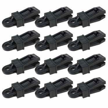 EGNMCR Camping & Hiking Heavy Duty Tarp Clips 12, Multi-Purpose Awning Clamps Set Strong Lock Up Tarp clip