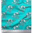 thumbnail image 1 of Soimoi Rayon Fabric Leaves,Bird & Floral Block Printed Fabric 1 Yard 42 Inch Wide, 1 of 3