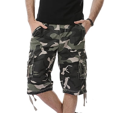 TopLLC Mens Shorts, Men's trousers Shorts Men's Shorts Multi Pocket Cargo Pants Loose Casual Pants Straight Leg Pants