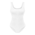 thumbnail image 2 of Baberdicy Combinaisons pour Femmes Liquidationï1⁄4sous-Vêtements en Polyester pour Femmes Col Rond Manches Longues Leggings Combinaison Ajustée Justaucorps Haut Gaines Justaucorps Blanc, 2 of 8