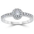 thumbnail image 1 of 5/8ct Pave Halo Lab Created Diamond Engagement Ring 14K White Gold, 1 of 3
