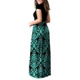 thumbnail image 2 of Robes Longues Maxi Décontractées pour Femmes à Manches Courtes, Amples, Unies, avec Poches, 2 of 2