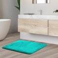 thumbnail image 1 of 1 Small Clara Clark Bath Mat Bathroom Rug - Absorbent Memory Foam Bath Rugs - Non-Slip, Thick, Cozy Velvet Feel Microfiber Bathrug, Plush Shower, Toilet- Floor Bathmats Carpet - Teal - 17"x24", 1 of 4