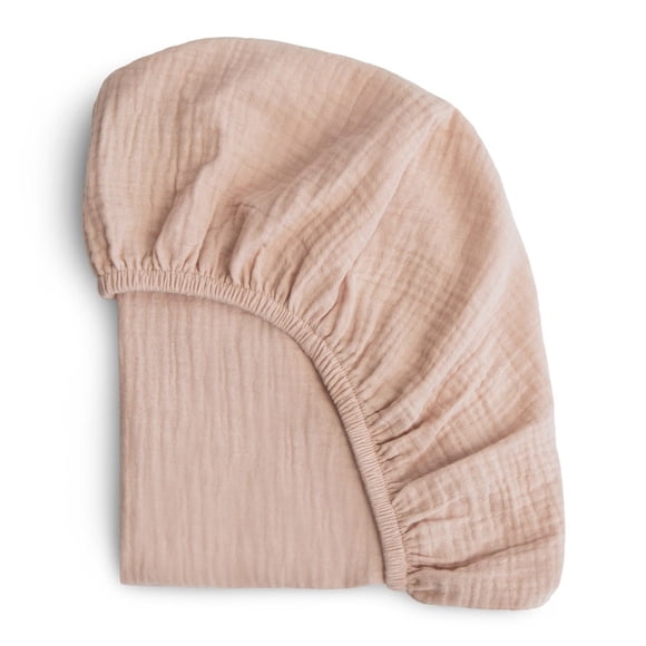 Mushie Extra Soft Cotton Muslin Bassinet Sheet - Blush