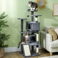 thumbnail image 2 of PawHut Arbre à Chat de 54 Pouces avec Poteaux à Griffer, Condos pour Chats, Gris Foncé, 2 of 10