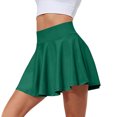 thumbnail image 1 of Lenpel Shorts for Women High Waisted Ruffle Flowy Mini Tennis Skirts with Built in Shorts Running Workout Athletic Skorts, 1 of 5