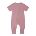 thumbnail image 2 of EDFBUYKRS Baby Rompers Footless Pajamas Zipper Short Sleeve Sleeper Jumpsuit, 2 of 3