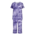 thumbnail image 3 of Rbaofujie Robe pour Femmes T-Shirt à Col Rond Imprimé à Manches Courtes et Ensemble Pantalon Tenue d'Intérieur Pyjamas avec Poches Pyjamas d'Automne, 3 of 6