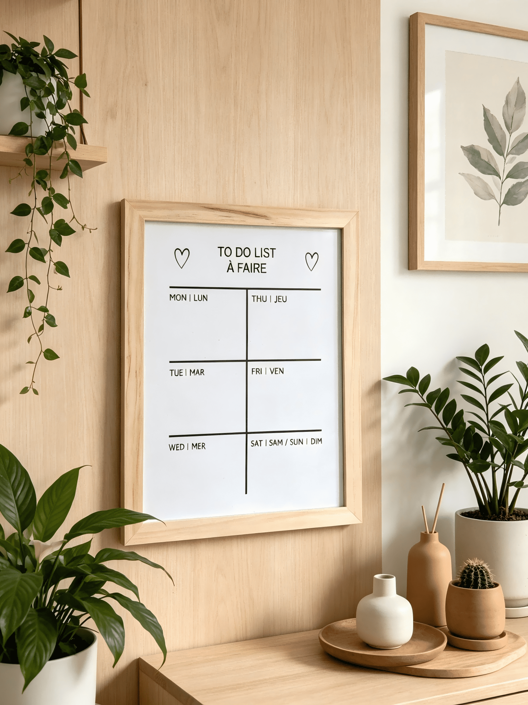 Pen+Gear,  8.5 X 11 inch Dry Erase White Board Weekly Calendar Board, Magnetic  wood frame Whiteboard for Wall with 1 Marker.