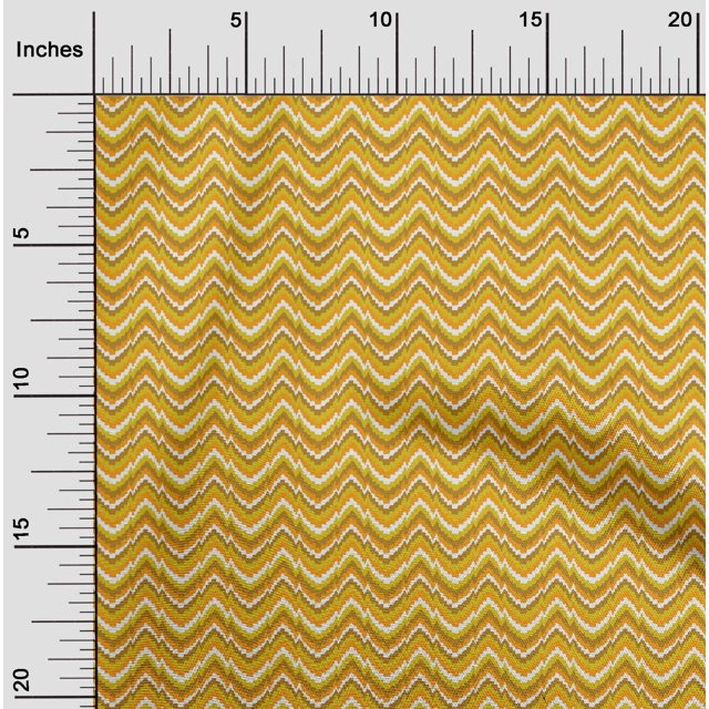 oneOone Georgette Viscose Fabric Chevron Flame Stitch Print Fabric By The Yard 42 Inch Wide
