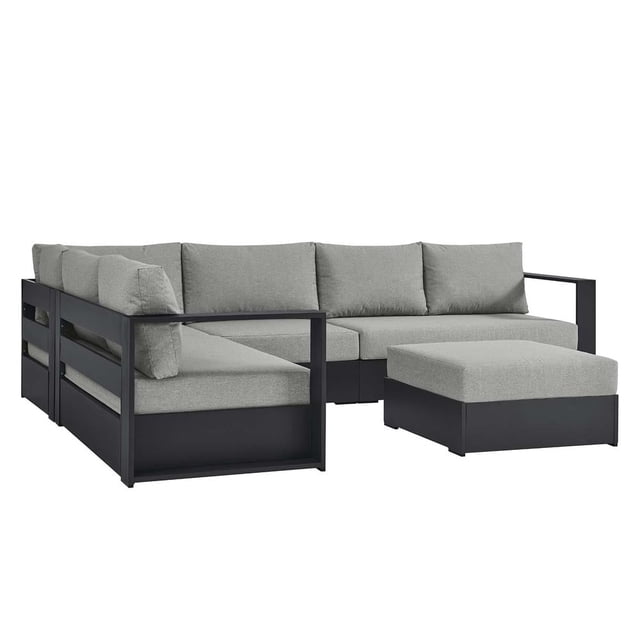 Modway Aluminum Tahoe 5-Piece Outdoor Patio Furniture Sectional