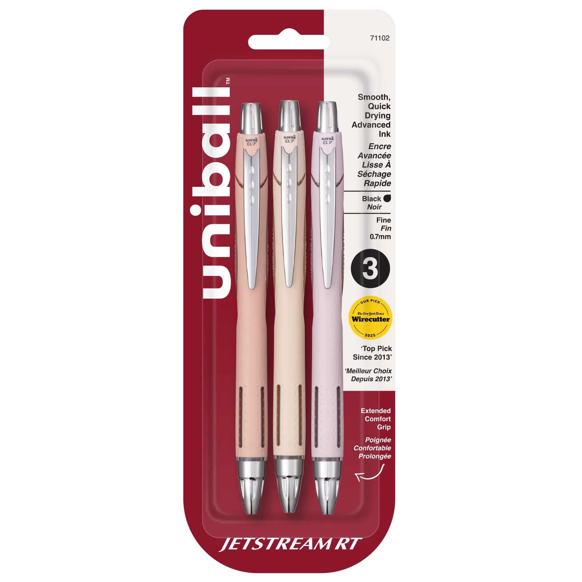 uniball™ Jetstream RT Ballpoint Pen, Fine Point (0.7mm), Black, 3 Pack