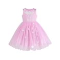thumbnail image 1 of Robe Fille Rose Mariage Fête Jupe en Tulle Appliqué Fleur Sans Manches 8 Ans, 1 of 1