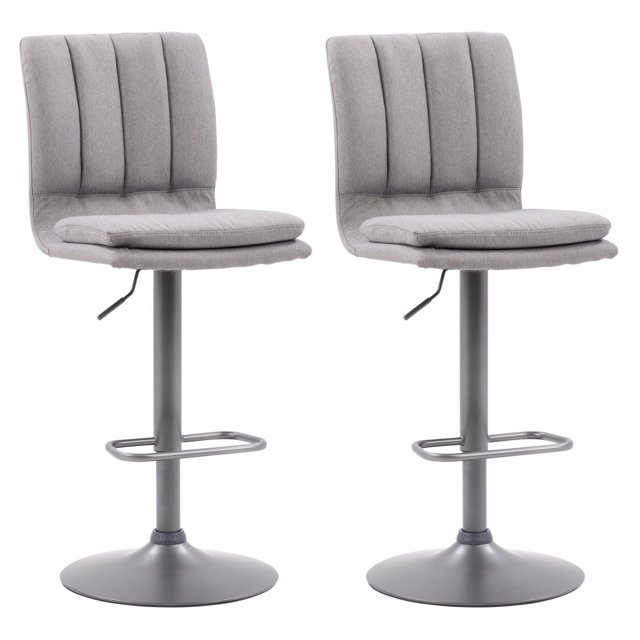 CorLiving Palmer Ensemble de 2 tabourets de bar d'intérieur capitonnés gris réglables