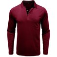 thumbnail image 2 of RXIRUCGD Blouse Décontractée pour Homme à Blocs de Couleur, Manches Longues, Col Rabattu, Bordeaux, Taille : 3TG, 2 of 5